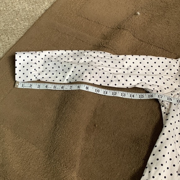 Chaps size S button down top blue polka dots - Picture 5 of 5